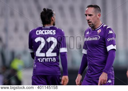 Torino, 22th December 2020. Franck Ribery Of Acf Fiorentina   During  The Serie A Match Between Juve