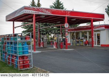 Central Bohemia, Czech Republic, 09-11-2020. Gas Station In Prague And In The Outskirts (bohemia Reg
