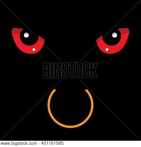 The Bull Symbol Of 2021. Monster Eyes Vector Cartoon Illustrationvector Illustration