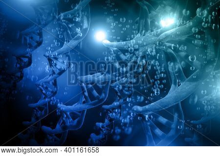 Abstract Dna Strand Double Helix Genetics 3d Illustration