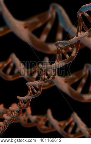 Abstract Dna Strand Double Helix Genetics 3d Illustration