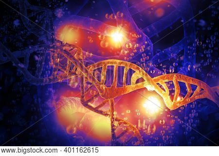 Abstract Dna Strand Double Helix Genetics 3d Illustration