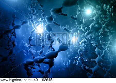 Abstract Dna Strand Double Helix Genetics 3d Illustration