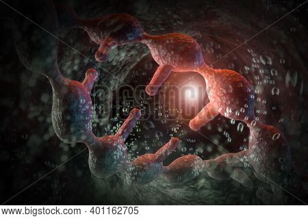 Abstract Dna Strand Double Helix Genetics 3d Illustration