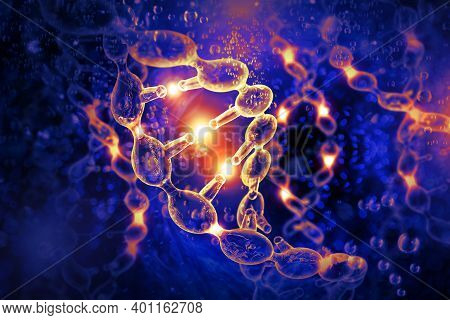 Abstract Dna Strand Double Helix Genetics 3d Illustration