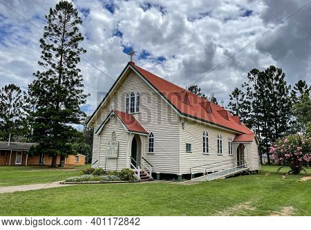 Esk, Australia - December 25, 2020: View Of The St Mel Catholic Church Built In At The Turn Of The 1