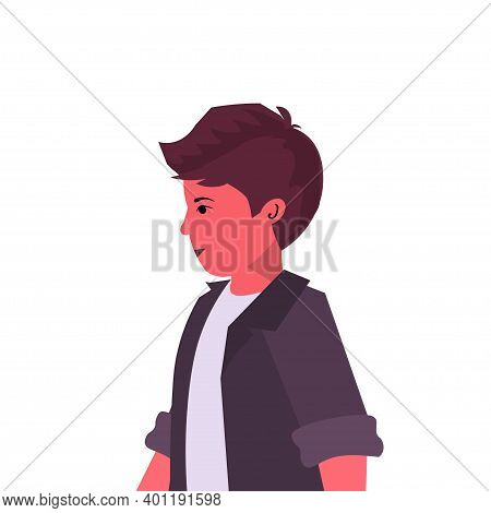 Beautiful Little Boy Cute Child Avatar Chilhood Concept Male Cartoon Character Portrait Vector Illus