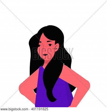 Beautiful Little Girl Cute Child Avatar Chilhood Concept Female Cartoon Character Portrait Vector Il