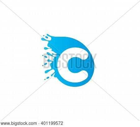 C Alphabet Water Modern Logo Design Concept