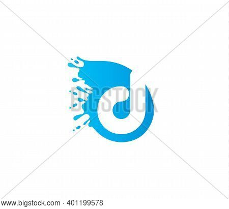 D Alphabet Water Modern Logo Design Concept