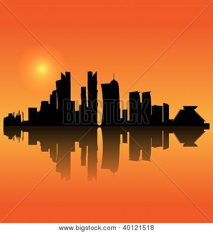 Doha vector silhouette skyline
