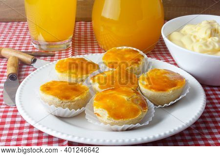Empada Or Empadinha Is A Very Popular And Traditional Snack Of Brazilian Cuisine, On A White Plate O