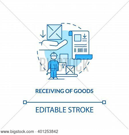 Receiving Of Goods Concept Icon. Warehouse Management Components. Method Of Checking Items Delivered