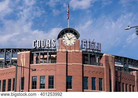 Denver, Co - November 21, 2020: Exterior Of Coors Field, Home Of The Colorado Rockies Major League B