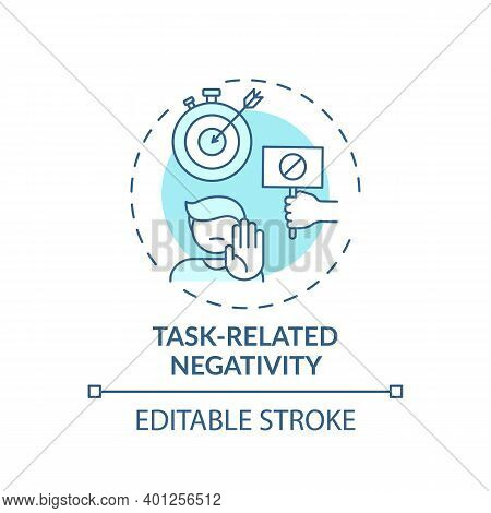 Task-related Negativity Concept Icon. Procrastination Reason Idea Thin Line Illustration. Delaying A