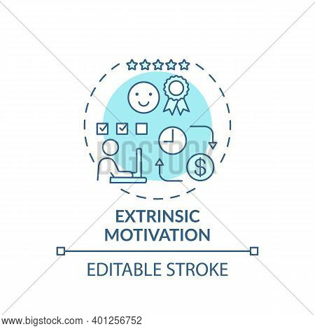 Extrinsic Motivation Concept Icon. Motivation Type Idea Thin Line Illustration. Reward-driven Behavi