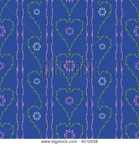 Flowers Hearts Seamless Pattern