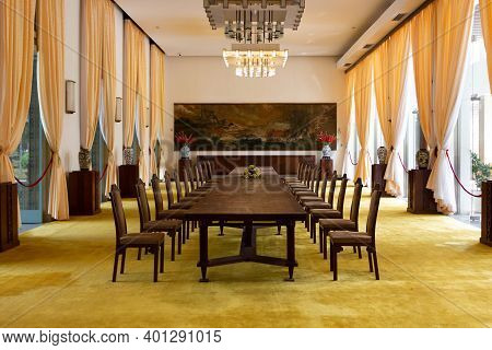 Ho Chi Minh City, Vietnam - March 28, 2019: Meeting Room At The Reunification Palace Or Independence