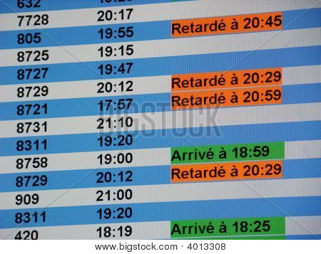 Flygplatsen informationstavla