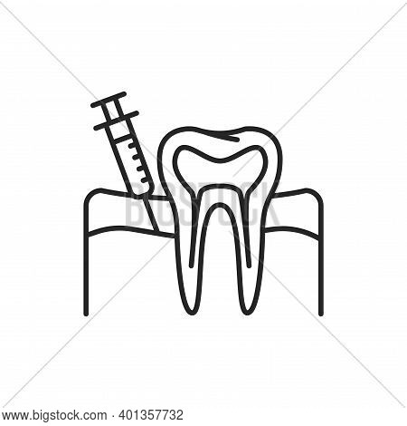 Teeth Analgesia Color Line Icon. Pictogram For Web Page, Mobile App, Promo.