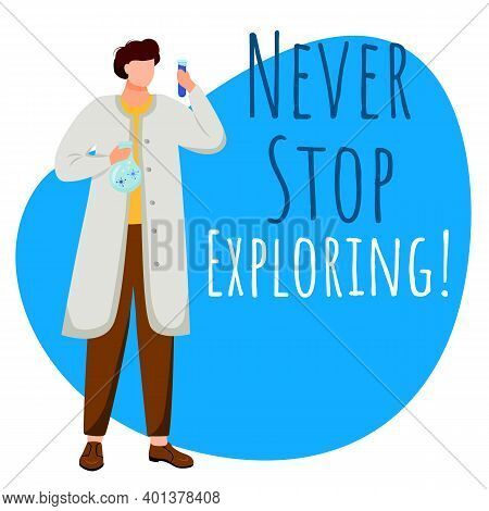 Never Stop Exploring Social Media Post Mockup. Maritime Scientist. Motivational Saying. Web Banner D