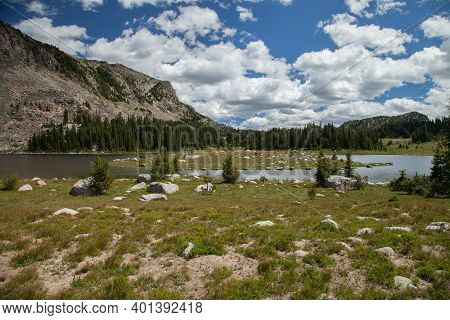 Horseshoe Lake In The Beartooth Mountains, Montana