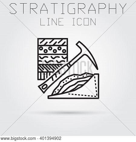 Stroke Line Icon Of Stratigraphic Geology. Premium Quality Color Symbol Collection.