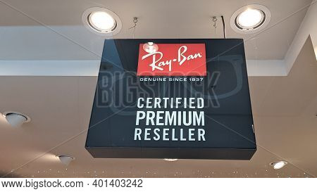Bordeaux , Aquitaine  France - 12 25 2020 : Ray-ban Reseller Sign Text And Logo Store Of Sunglasses 