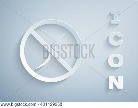 Paper Cut Anti Worms Parasite Icon Isolated On Grey Background. Paper Art Style. Vector