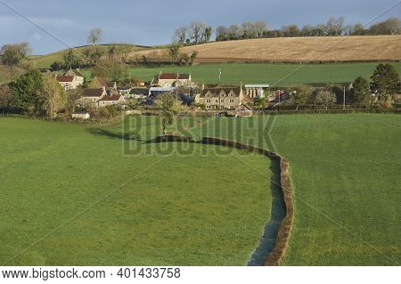 Winter In The Woolley Valley, An Area Of Outstanding Natural Beauty In The Cotswolds On The Outskirt