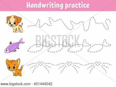 Handwriting Pactice. Education Developing Worksheet. Activity Page. Color Game For Children. Isolate