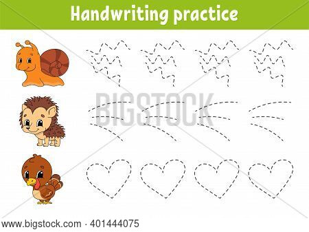 Handwriting Pactice. Education Developing Worksheet. Activity Page. Color Game For Children. Isolate