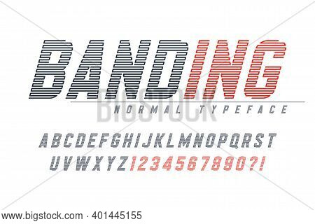 Original Alphabet Design, Condensed Letters And Numbers.