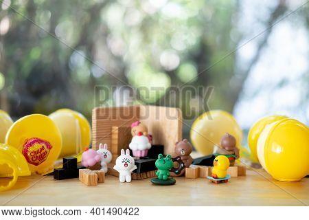 Samut Prakan, Thailand - January 1, 2020 : Cute And Nifty Designs Of Toy Line Friend From Chupa Chup