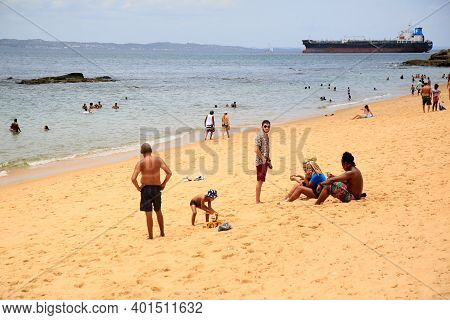 People On The Beach Of Boa Viagem