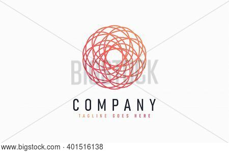 Abstract Modern Logo Design Based From Circular Round Lines. Geometric Colorful Lines Symbol. Usable