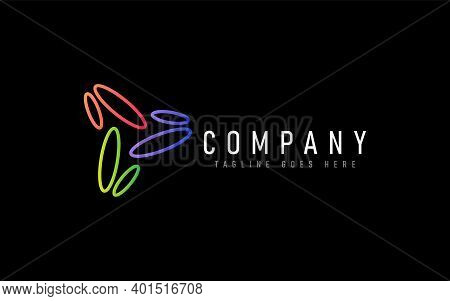 Abstract Modern Logo Design Based From Circular Round Lines. Geometric Colorful Lines Symbol. Usable