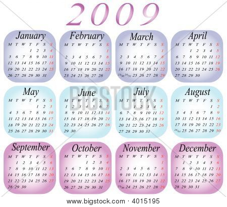 Calendario para el 2009. Año