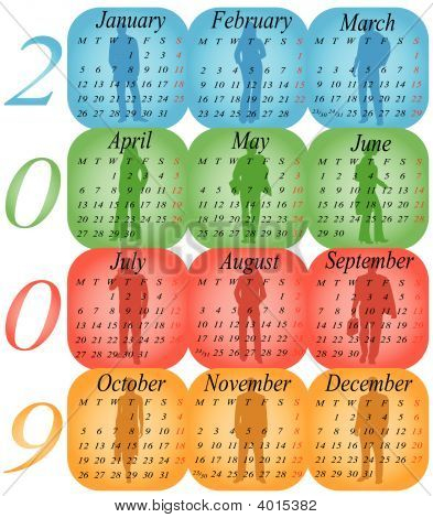 Calendario para el 2009. Año