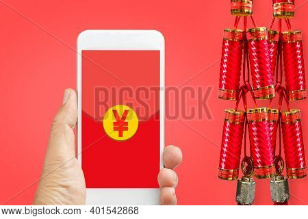 Chinese New Year , Mobile Red Pocket Wallet Hongbao.