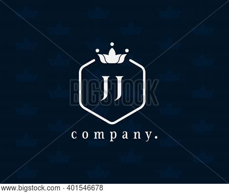 Letter Jj, J Royal Style Crown Monogram. Elegant Emblem And Beautiful Calligraphy. The Vintage Sign 