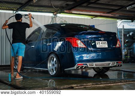 Cleaning The Car (car Detailing) At Car Care Shop