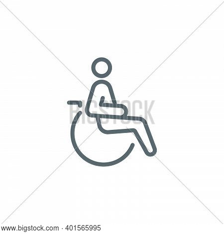 Handicapped Patient Icon, Color, Line, Outline Vector Sign, Linear Style Pictogram Isolated On White