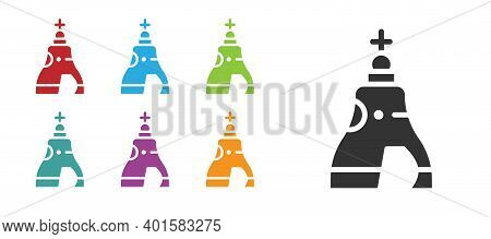 Black The Tsar Bell In Moscow Monument Icon Isolated On White Background. Set Icons Colorful. Vector