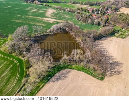 Aerial View Of Settlement Sklenka By Predbor Near Prague By Big Pond - Velky Rybnik