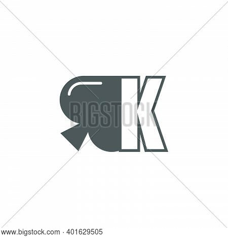 Letter K Logo Combined With Spade Icon Design Vector