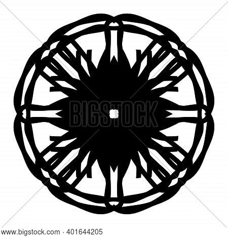 Abstract Symmetric Symbol.geometric Circle Element For Design.outline Mandala.