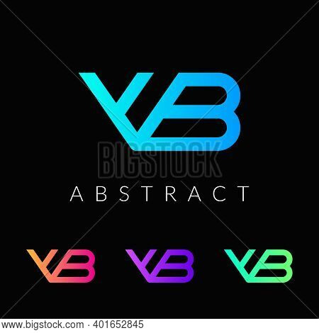 The Modern Design Of The Letter Logo Vb Template. Creative Logotype Vb Alphabet Icon Luxury Colorful