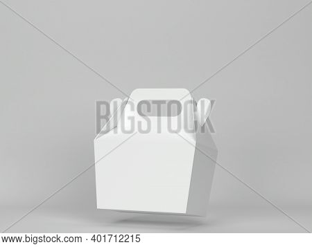 Blank Food Box Mockup. 3d Illustration On Gray Background