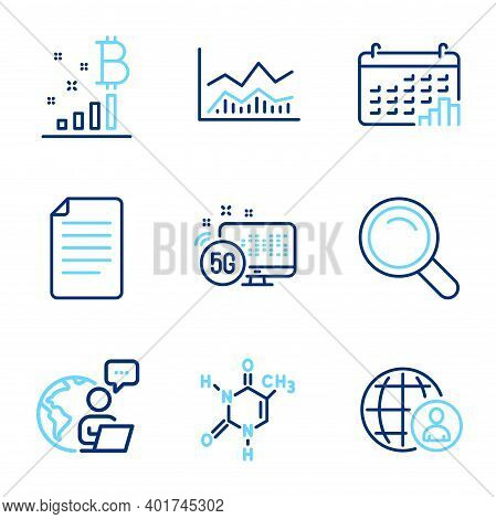 Science Icons Set. Included Icon As International Recruitment, Chemical Formula, Calendar Graph Sign